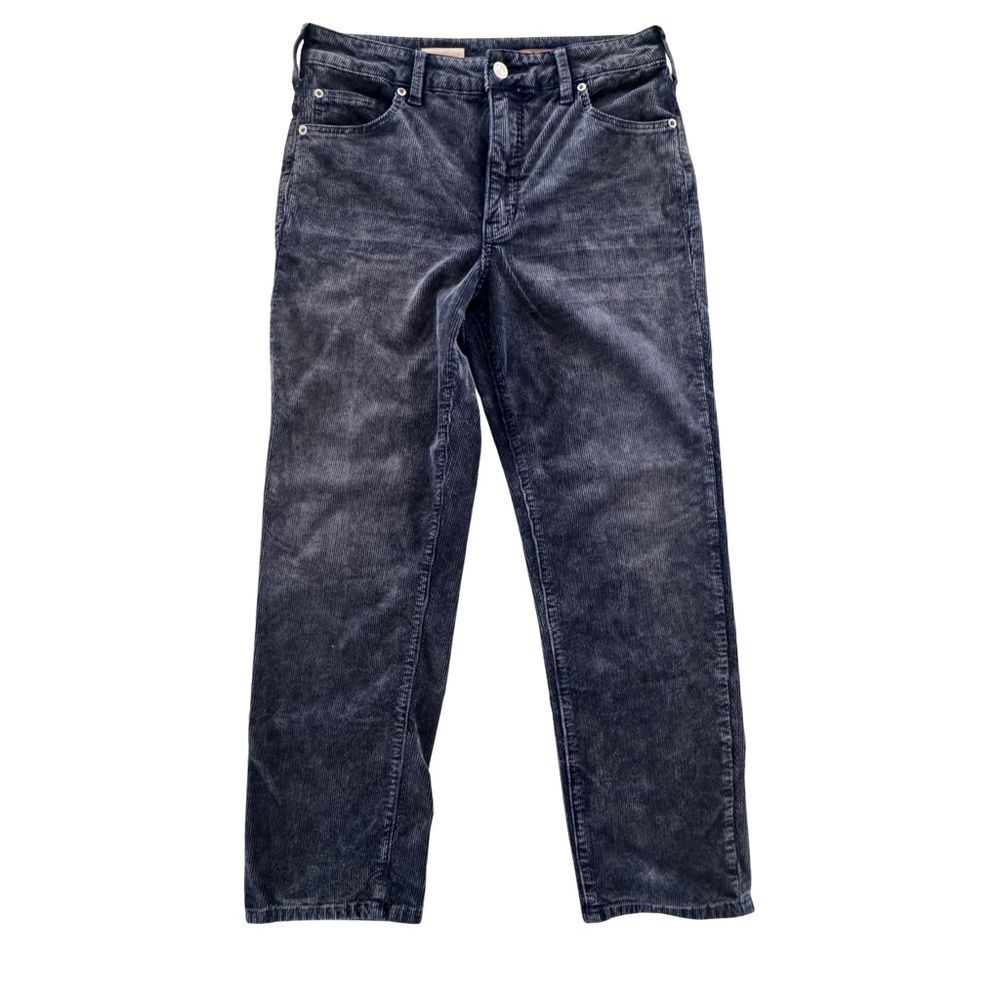 Pilcro Vintage Straight Corduroy Pants Blue Gray Mid Rise Crop Ankle Jeans 27